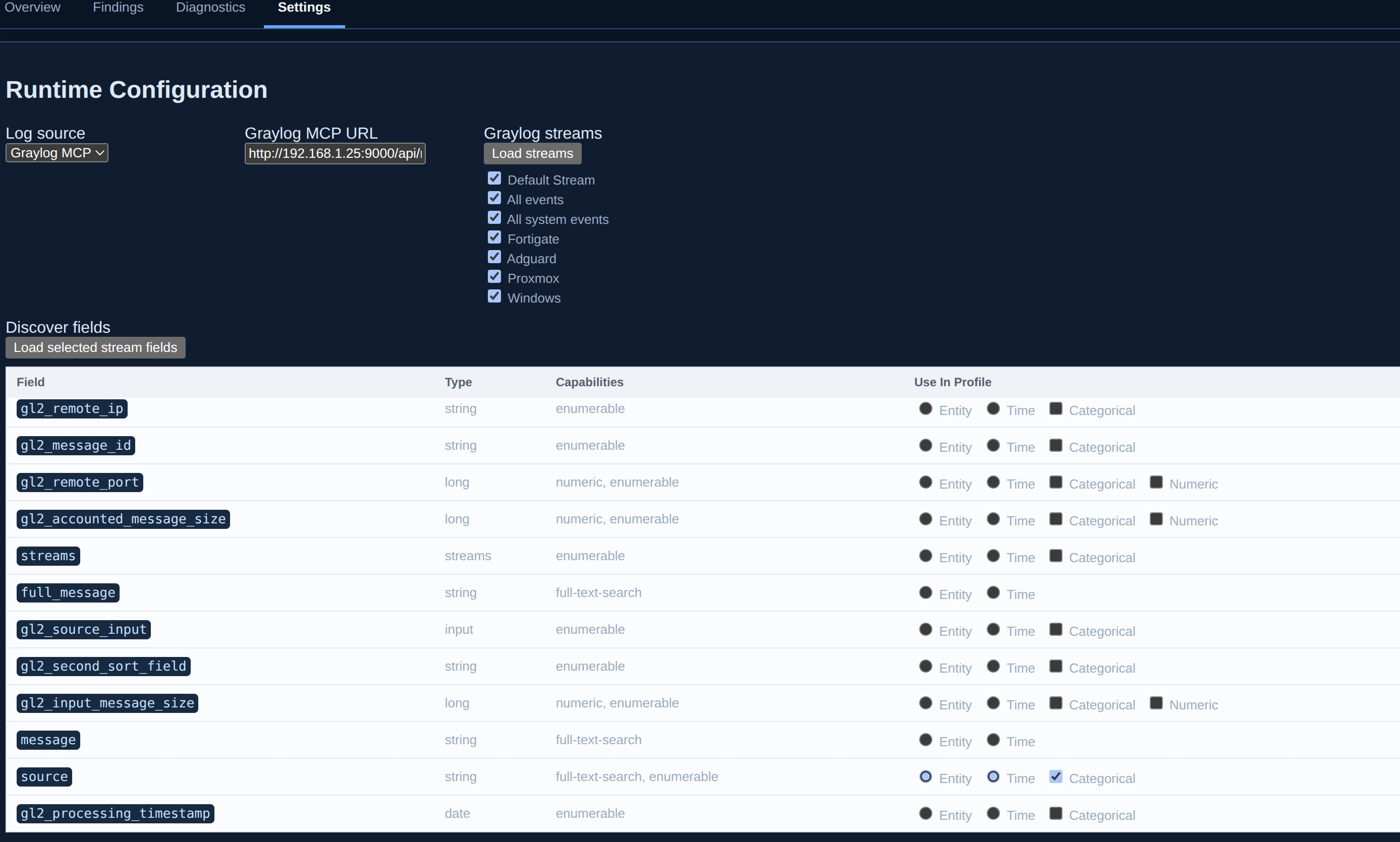 Settings
